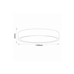 Brilliant Slimline Taklampa Metall Plast Svart Vit 22W 2400lm - 830 Varm Vit | 330mm