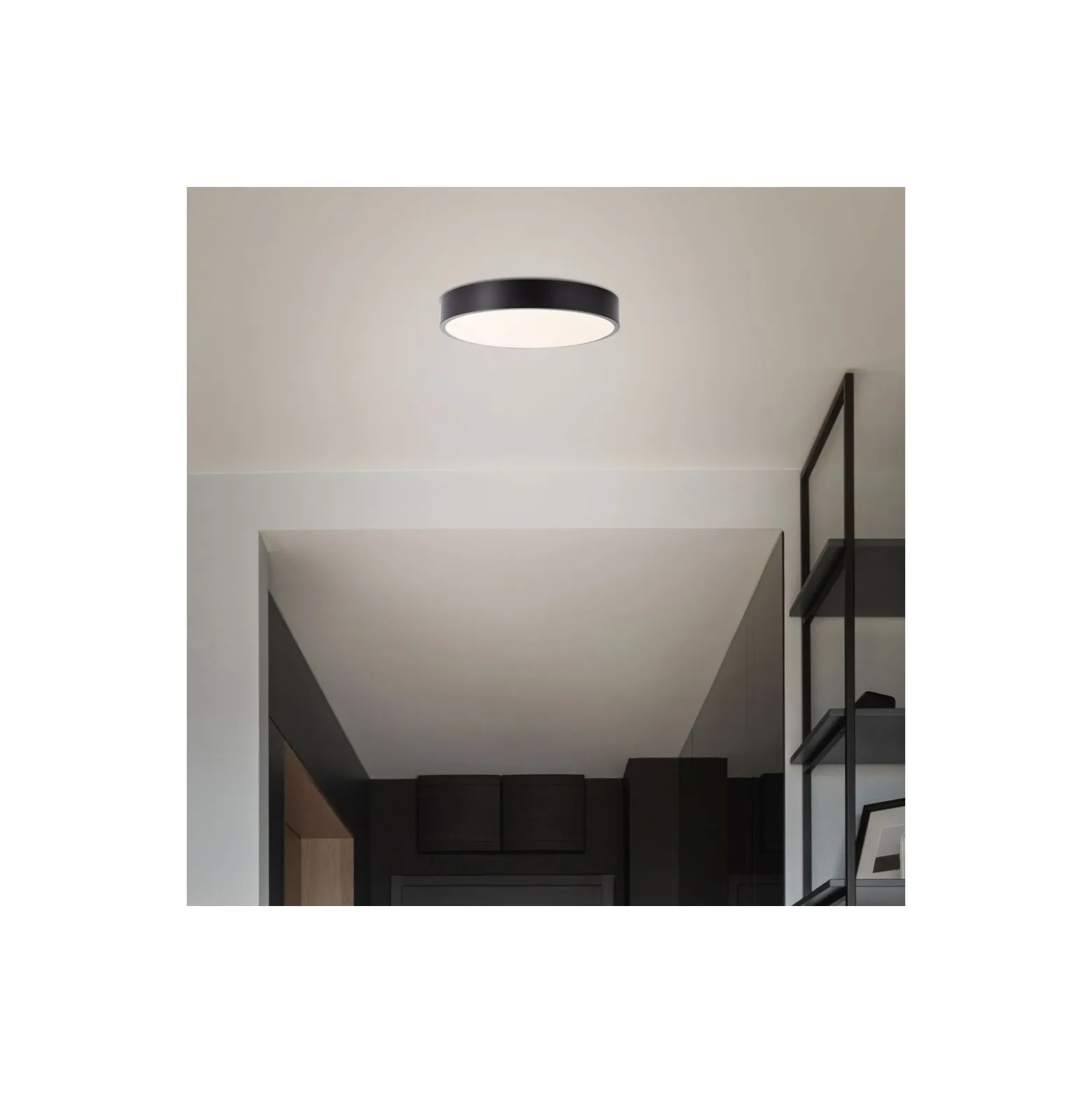 Brilliant Slimline Taklampa Metall Plast Svart Vit 22W 2400lm - 830 Varm Vit | 330mm