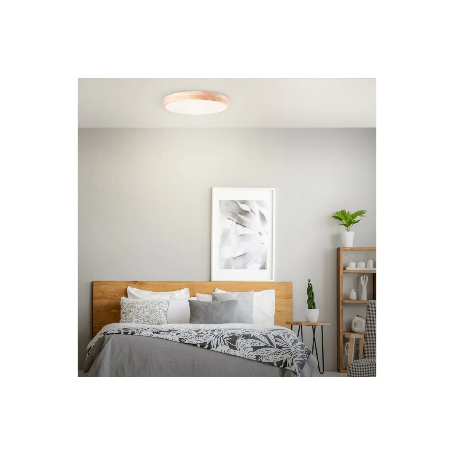 Brilliant Slimline Taklampa Metall Trä Plast Trä Vit 34W 3800lm - 830-865 CCT | 500mm - Fjärrkontroll Dimbar