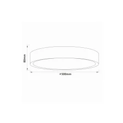 Brilliant Slimline Taklampa Metall Trä Plast Trä Vit 34W 3800lm - 830-865 CCT | 500mm - Fjärrkontroll Dimbar