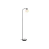 Brilliant Stolpebelysning Casto Glas Metall Svart Beige | Passande för 1x E27