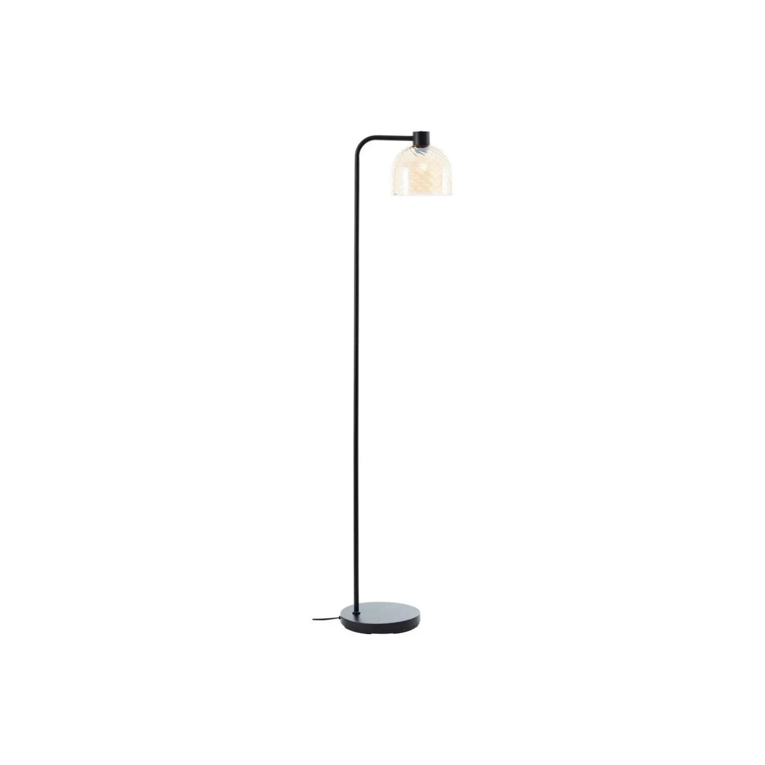 Brilliant Stolpebelysning Casto Glas Metall Svart Beige | Passande för 1x E27