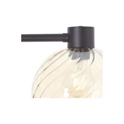 Brilliant Stolpebelysning Casto Glas Metall Svart Beige | Passande för 1x E27