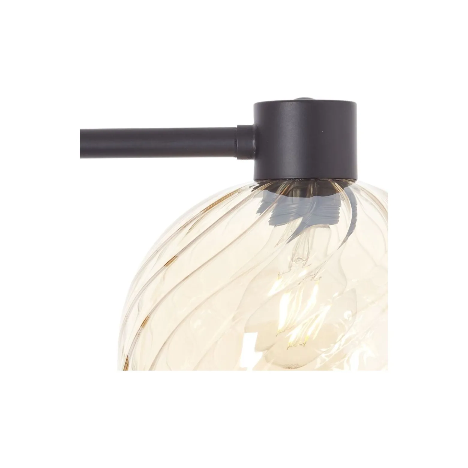 Brilliant Stolpebelysning Casto Glas Metall Svart Beige | Passande för 1x E27