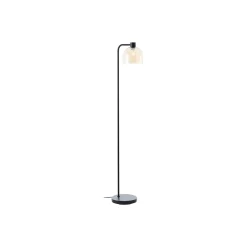 Brilliant Stolpebelysning Casto Glas Metall Svart Beige | Passande för 1x E27