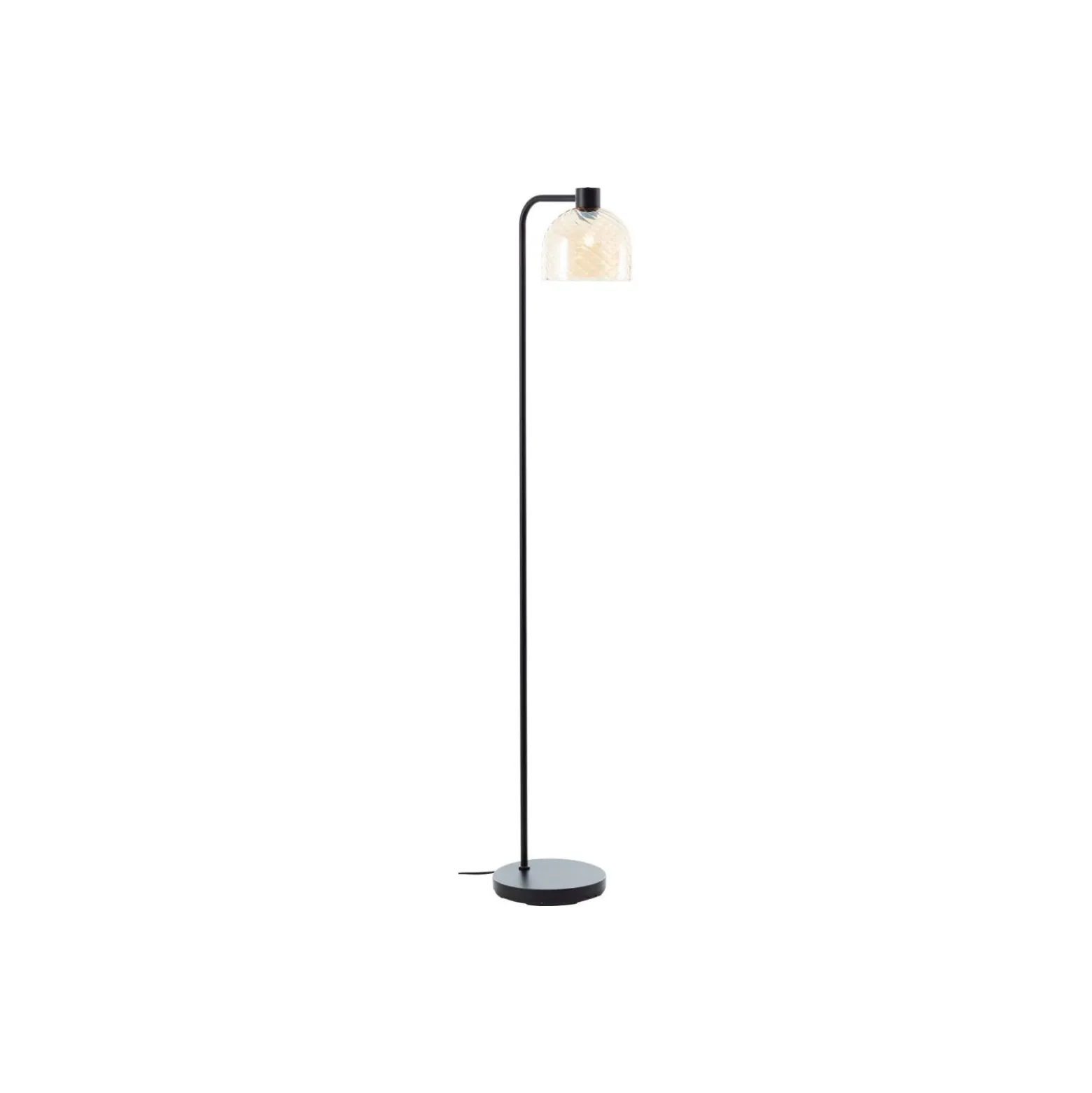Brilliant Stolpebelysning Casto Glas Metall Svart Beige | Passande för 1x E27