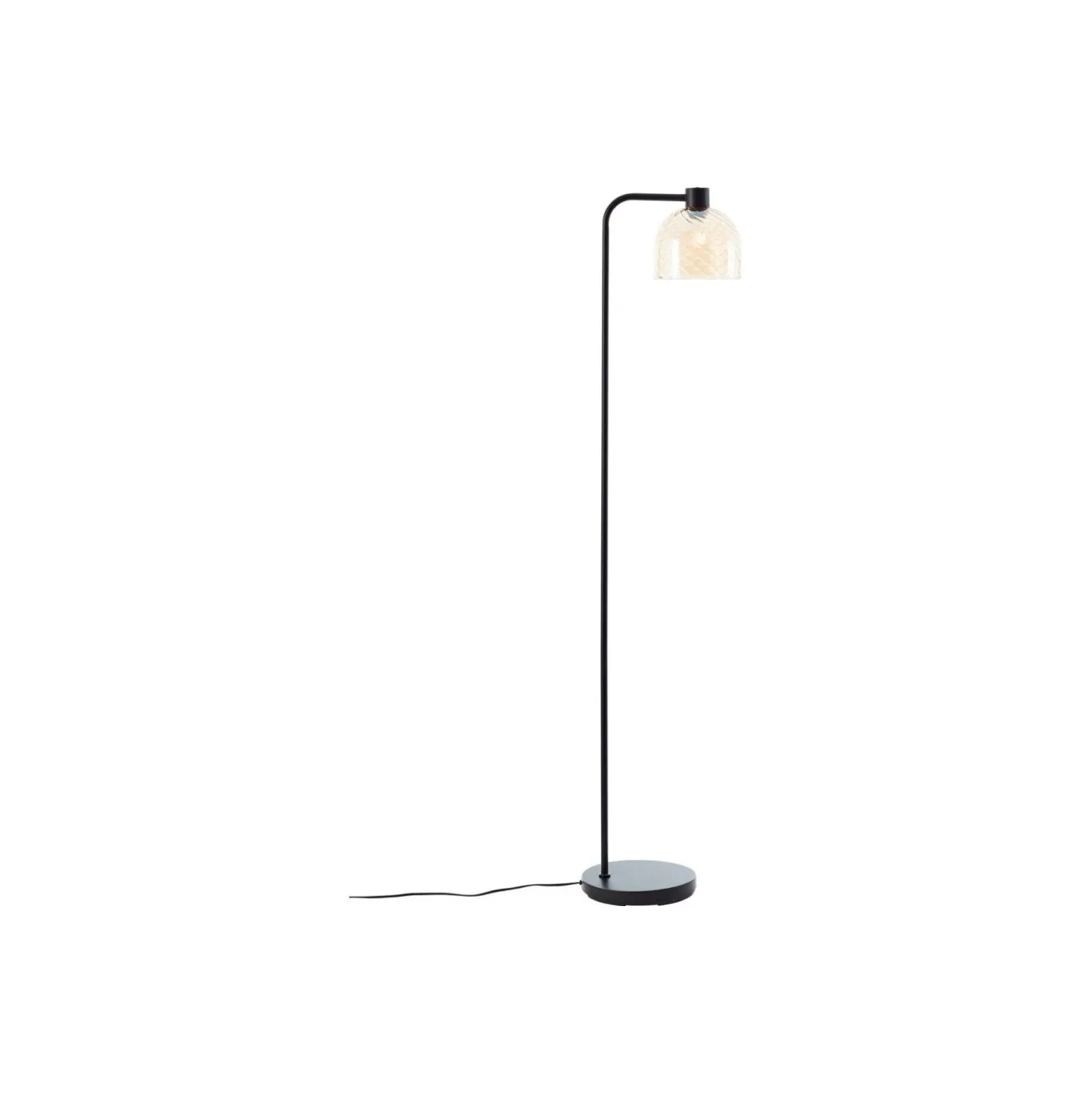 Brilliant Stolpebelysning Casto Glas Metall Svart Beige | Passande för 1x E27