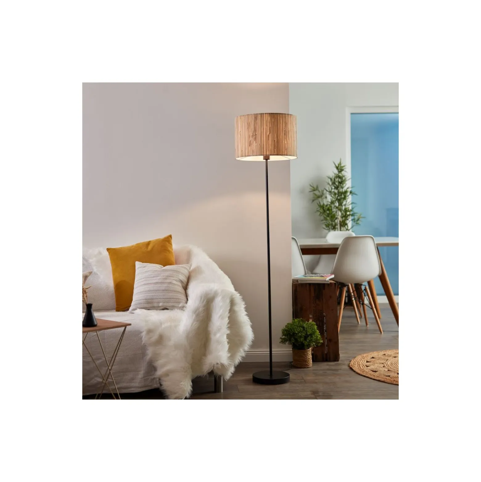 Brilliant Stolpebelysning Wimea Metall Svart Beige | 380mm - Passande för 1x E27