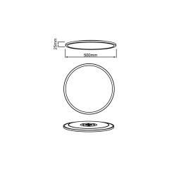 Brilliant Tuco Taklampa Plast Svart Vit 32W 3900lm - 830-865 CCT | 500mm - Fjärrkontroll Dimbar