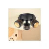 Brilliant Tyas Taklampa Aluminium Metall Svart Guld | 370mm - Passande för 3x E14