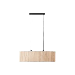 Brilliant Wimea Pendellampa Metall Svart Beige | Passande för 2x E27
