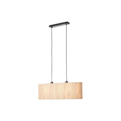 Brilliant Wimea Pendellampa Metall Svart Beige | Passande för 2x E27