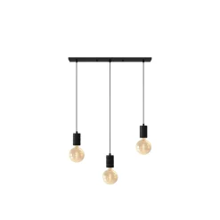 Calex Retro Pendellampa Cordset Rektangulär Metall Svart |incl. kabel 2 Meter - Passande för 3xE27