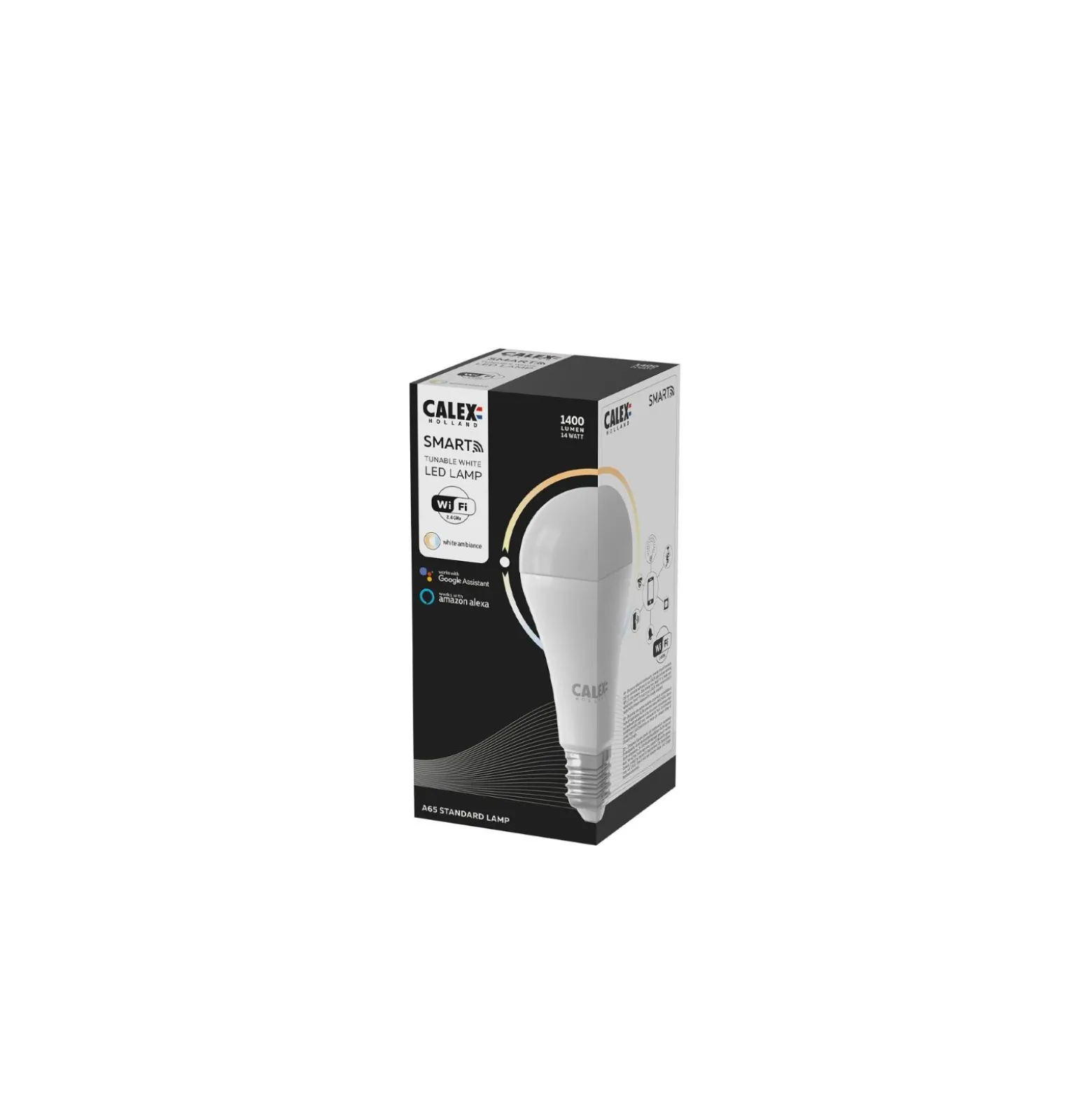 Calex Smart Tuya Wifi E27 Päron 14W 1400lm - 822-840 Justerbar Vit | Dimbar - Ersättare 100W