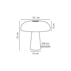 DFTP by Nordlux Bordslampa Glossy Marmor och Glas Grå | 320mm - Passande för 1x E27