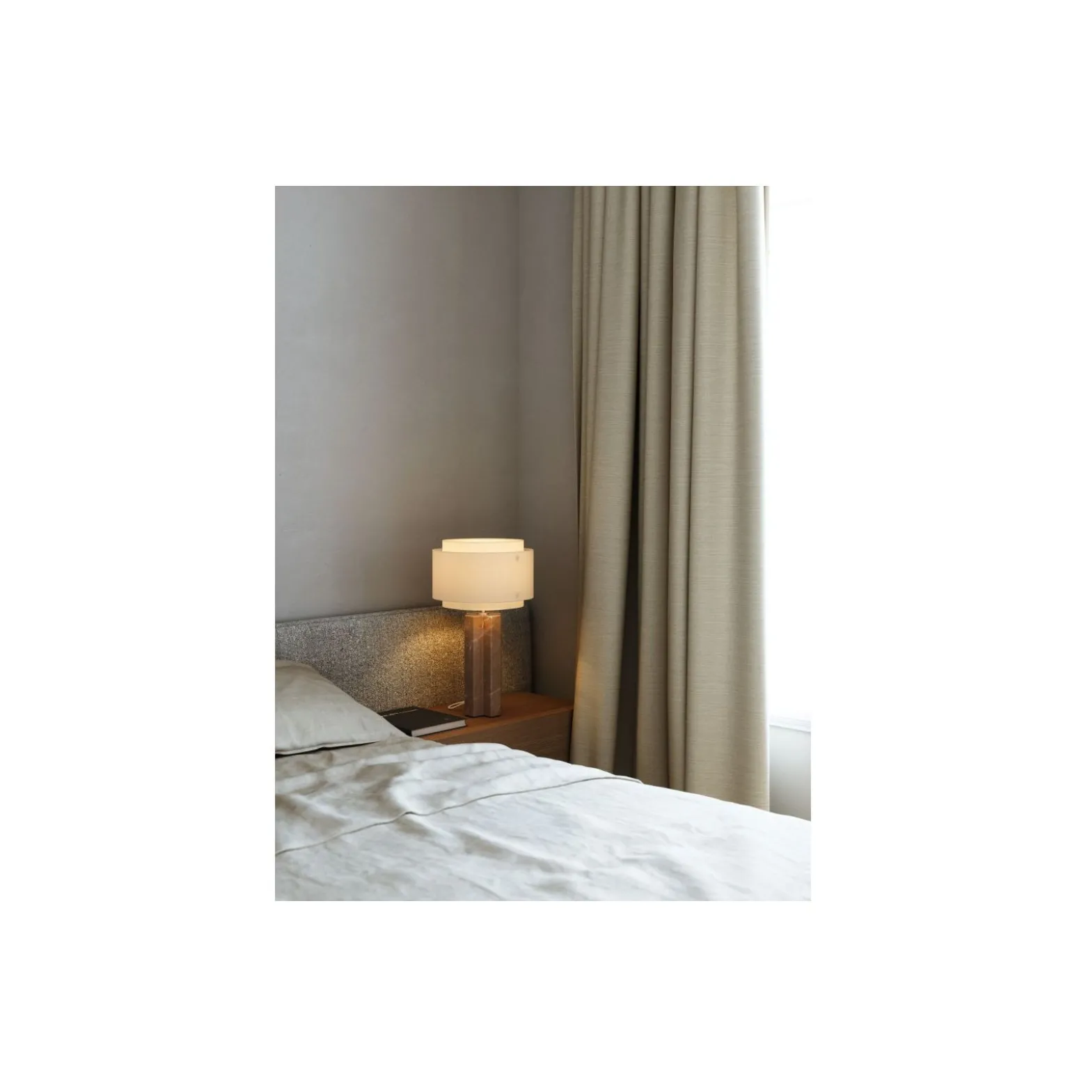 DFTP by Nordlux Bordslampa Takai Marmor och Textil Beige | Passande för 1x E27
