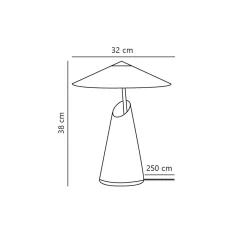 DFTP by Nordlux Bordslampa Taido Metall Krom | 320mm - Passande för 1x E27
