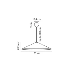 DFTP by Nordlux Hill 85 Pendellampa Textil och Metall Vit | Passande för 3x E27
