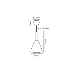 DFTP by Nordlux Pure 20 Pendellampa Metall och Trä Grå | Passande för E27