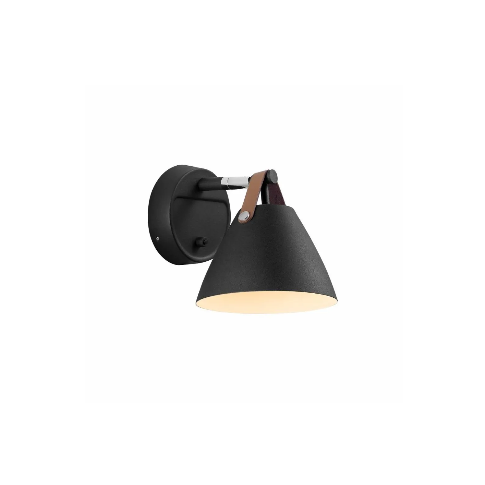 DFTP by Nordlux Strap 15 Vägglampa Metall och Leather Svart | Passande för GU10