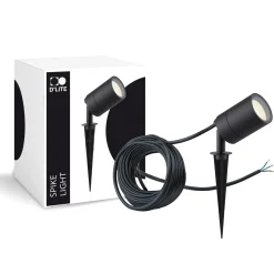 D'Lite Spik Ljus Fuse Strömkabel Svart | IP65 - Passande för 1x GU10 | incl. cable 2 Meter