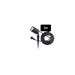 D'Lite Spik Ljus Fuse Strömkabel Svart | IP65 - Passande för 1x GU10 | incl. cable 2 Meter