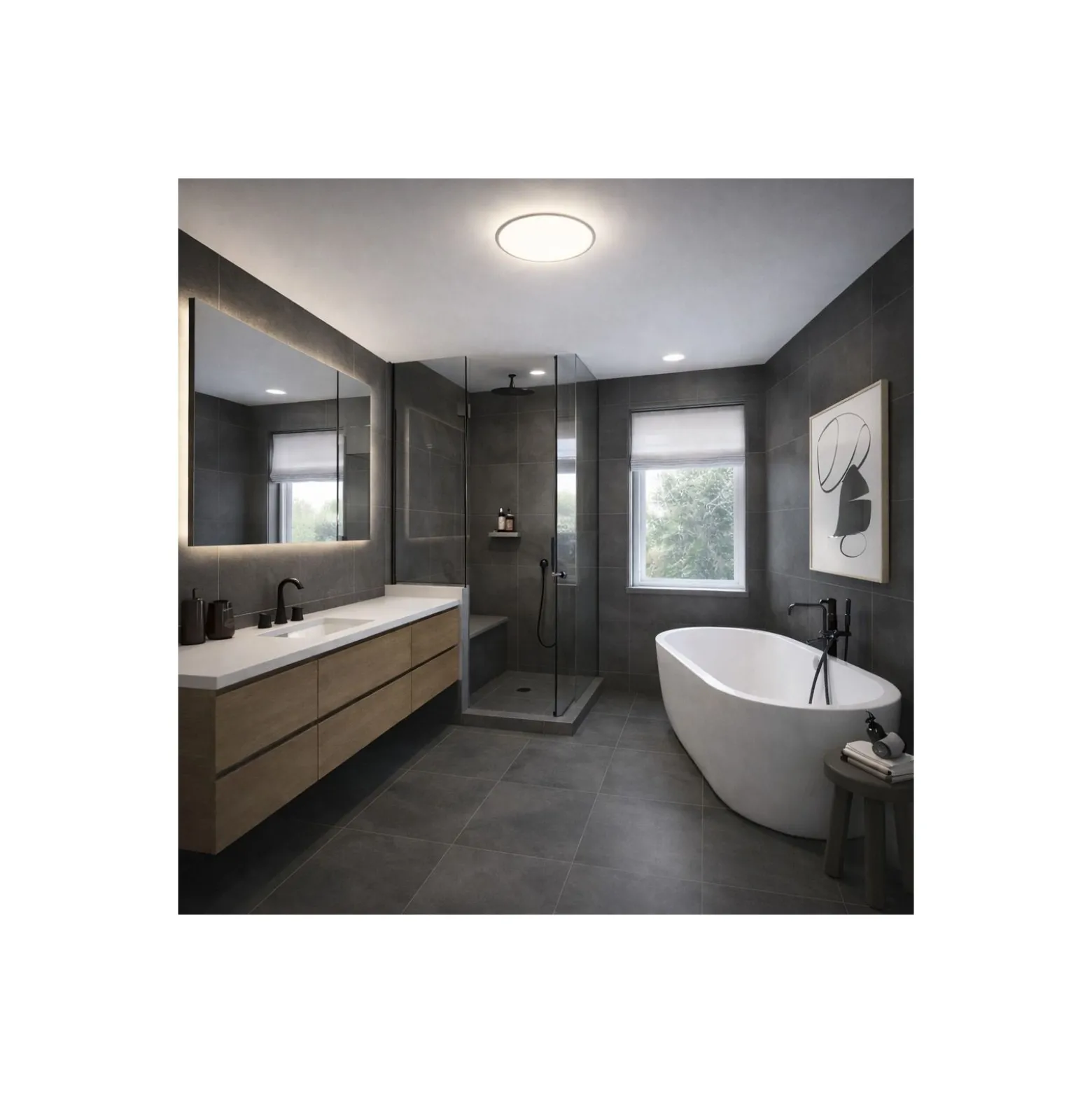 D'Lite Taklampa Luma Vit 22W 2000lm - 827 Extra Varm Vit | IP44 - 42cm