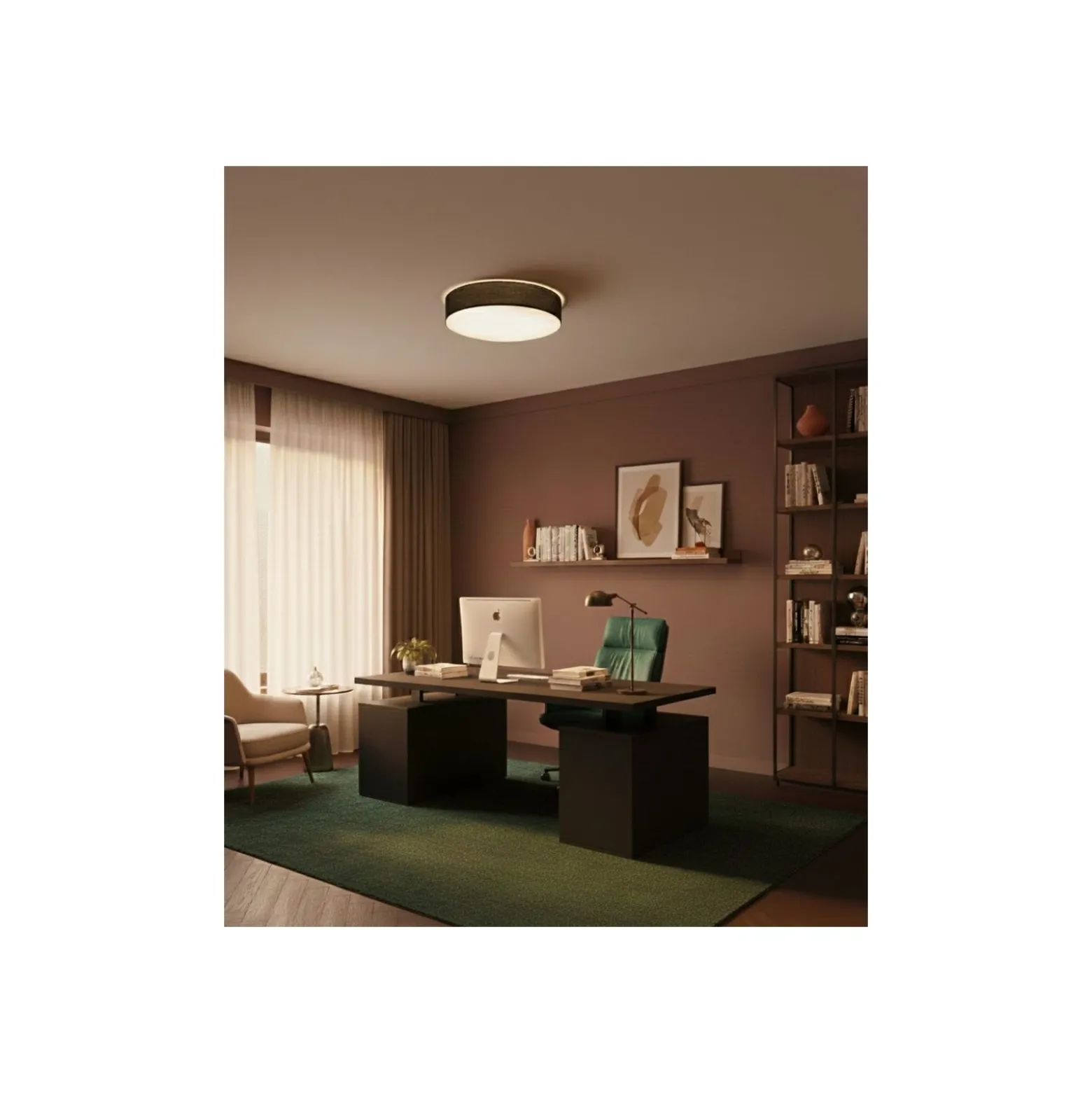 D'Lite Taklampa Lunelle 50cm Textil Svart | Passande för 3x E27