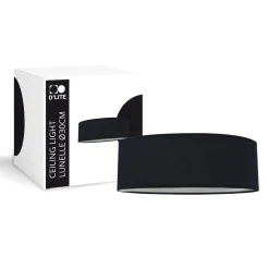 D'Lite Taklampa Lunelle 30cm Textil Svart | Passande för 2x E27