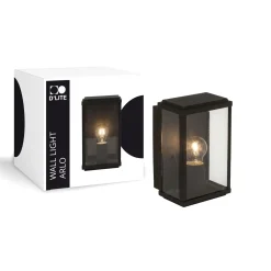 D'Lite Vägglampa Arlo Svart | IP44 - Passande för 1x E27