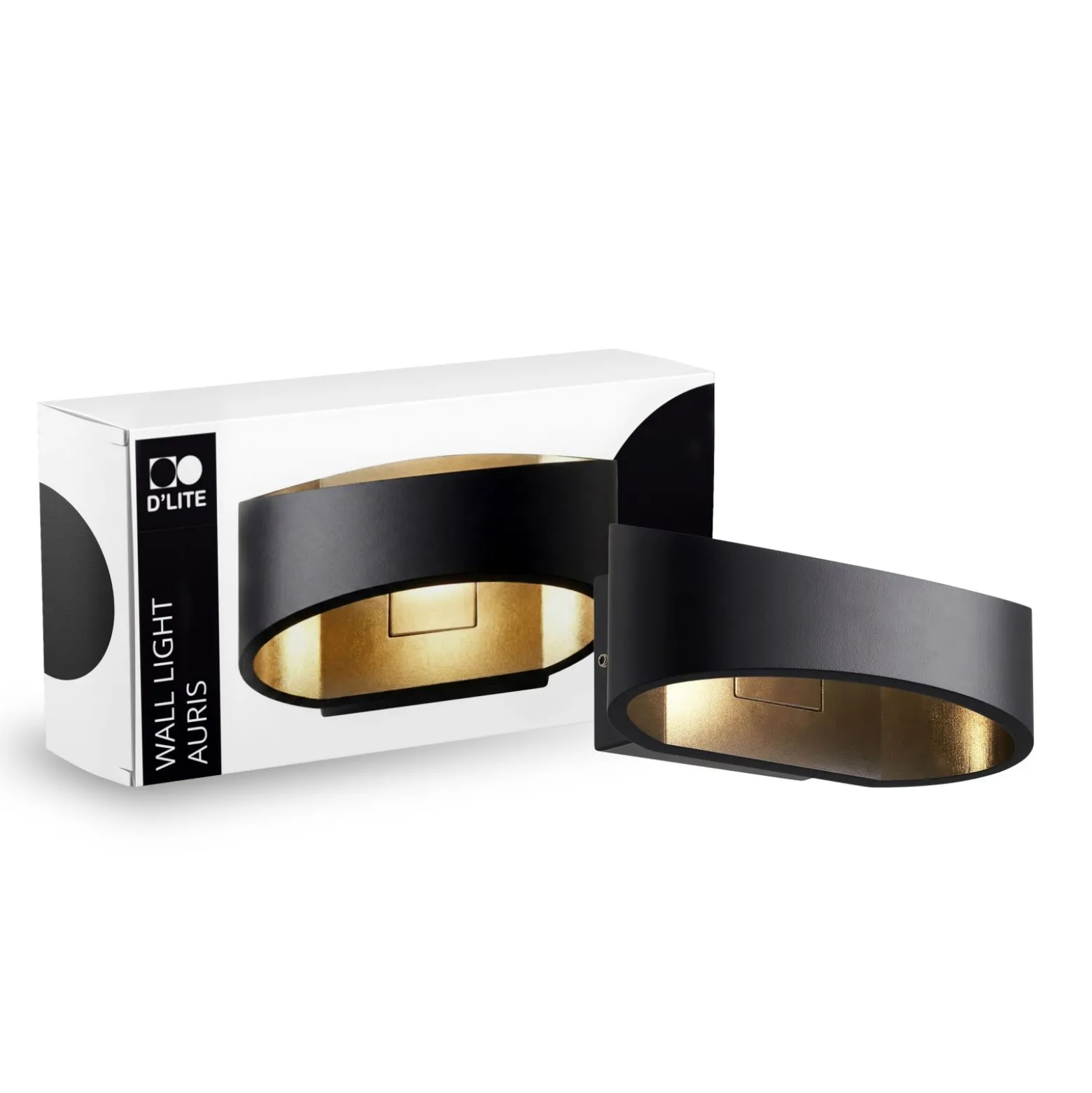 D'Lite Vägglampa Auris Svart Up & Down 7W 220lm - 830 Varm Vit | IP54