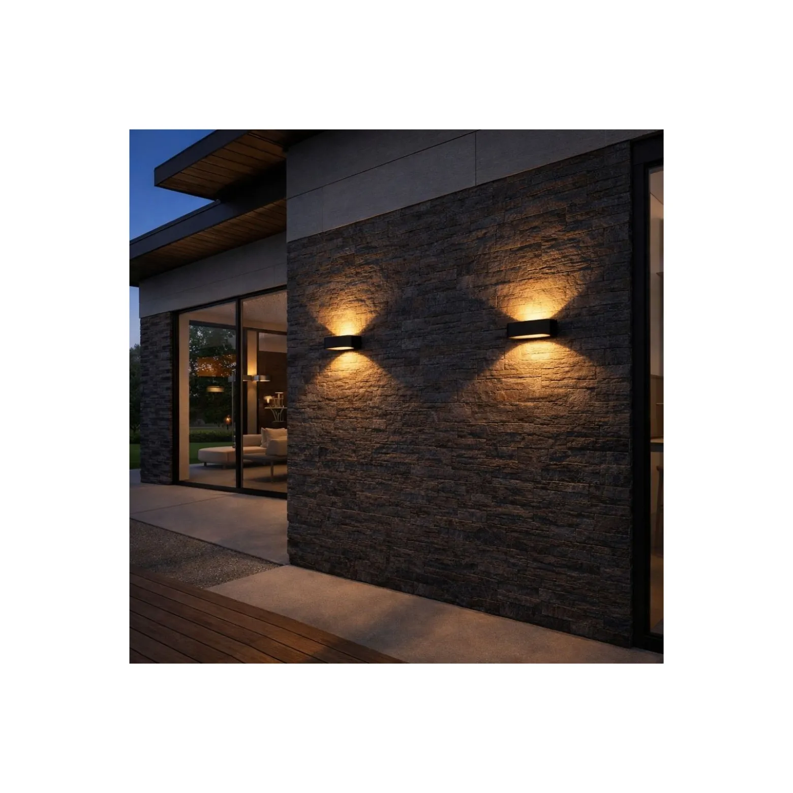 D'Lite Vägglampa Auris Svart Up & Down 7W 220lm - 830 Varm Vit | IP54