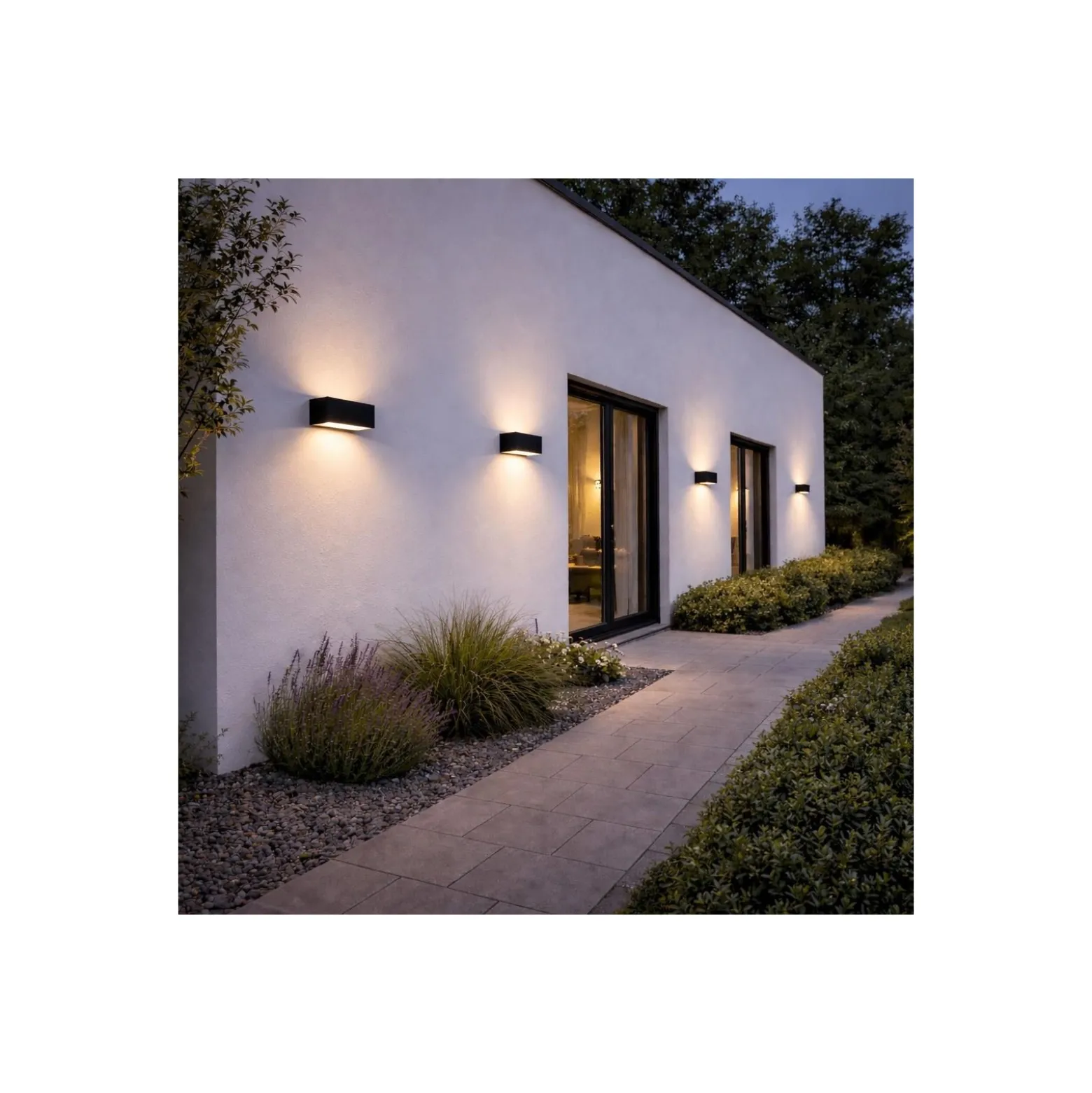 D'Lite Vägglampa Bello Svart Up & Down 12W 850lm - 830 Varm Vit| IP54