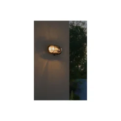 D'Lite Vägglampa Ecco Svart Oval | IP44 - Passande för 1x E27