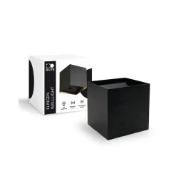 D'Lite Vägglampa Elingen Aluminium Svart Up & Down 2.9W 170lm - 830 Varm Vit | IP65 - Batteridriven - Ljussensor