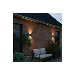 D'Lite Vägglampa Elingen Solar Svart Up & Down - 830 Varm Vit | IP54