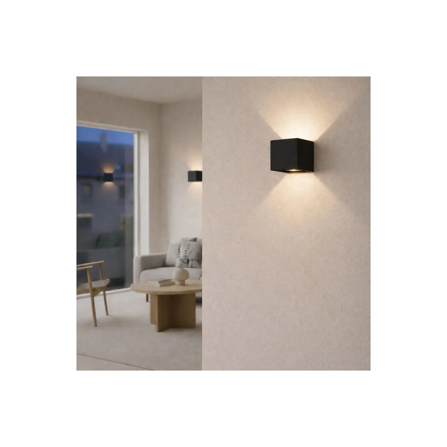 D'Lite Vägglampa Elingen Svart Up & Down 4.9W 480lm - 830 Varm Vit | IP65