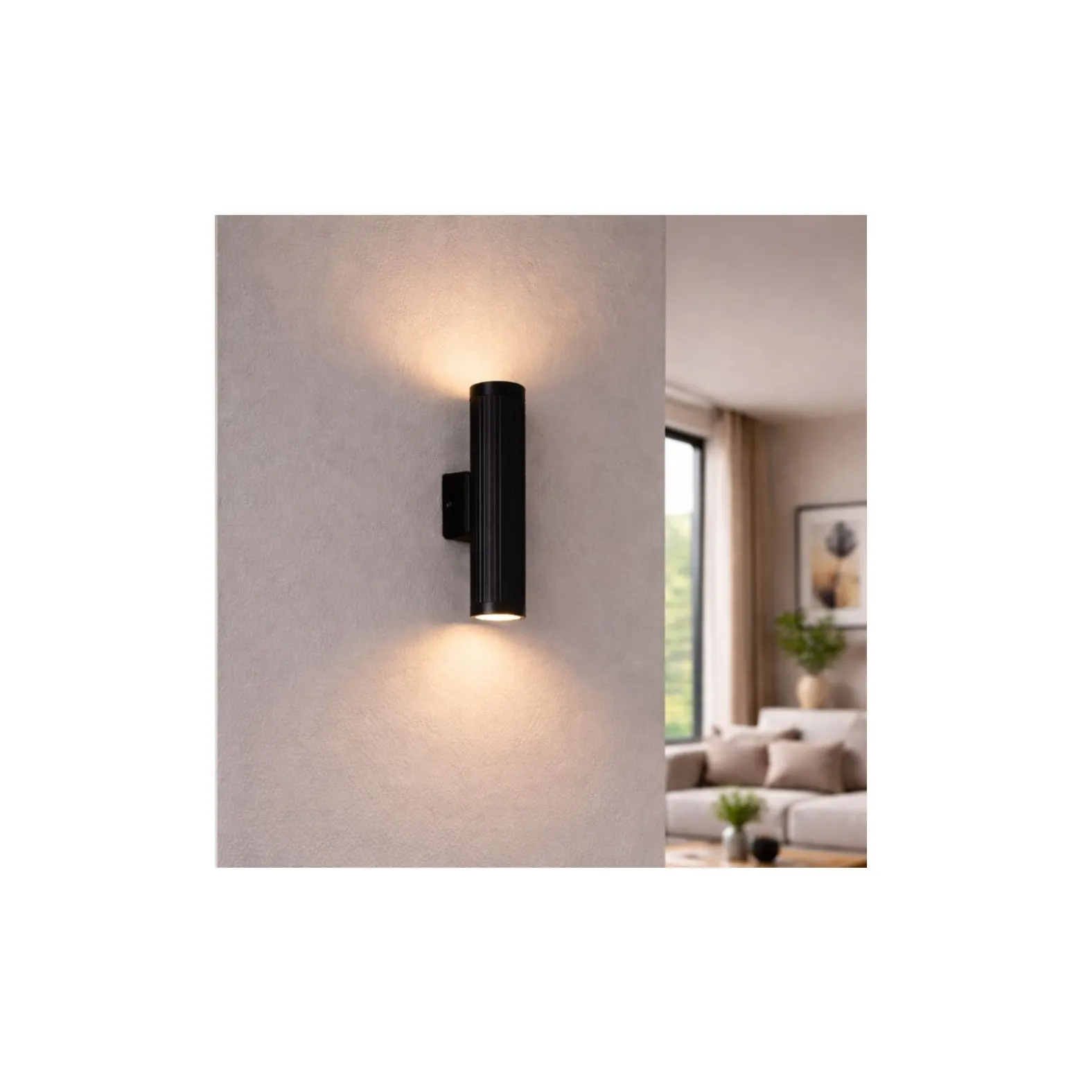 D'Lite Vägglampa Limor Aluminium Svart Up & Down| IP54 - Passande för 2x GU10