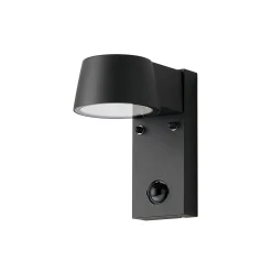 D'Lite Vägglampa Lira Svart 7W 600lm 830 Varm Vit | IP54 - Rörelsesensor