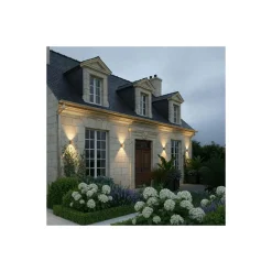 D'Lite Vägglampa Nova Beige Up & Down 4.9W 480lm - 830 Varm Vit | IP54 - Justerbar strålvinkel