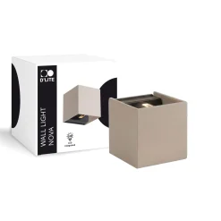 D'Lite Vägglampa Nova Beige Up & Down 4.9W 480lm - 830 Varm Vit | IP54 - Justerbar strålvinkel