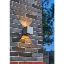 D'Lite Vägglampa Nova Silver Up & Down 4.9W 480lm - 830 Varm Vit | IP54 - Justerbar strålvinkel