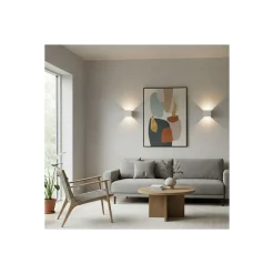 D'Lite Vägglampa Nova Silver Up & Down 4.9W 480lm - 830 Varm Vit | IP54 - Justerbar strålvinkel