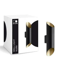D'Lite Vägglampa Nura Svart Up & Down 7W 250lm - 830 Varm Vit | IP44