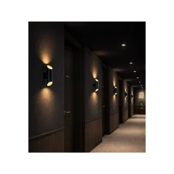 D'Lite Vägglampa Nura Svart Up & Down 7W 250lm - 830 Varm Vit | IP44