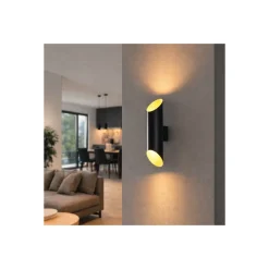 D'Lite Vägglampa Nura Svart Up & Down 7W 250lm - 830 Varm Vit | IP44