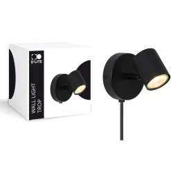 D'Lite Vägglampa Trop Sandig Svart | Passande För 1x GU10