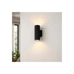 D'Lite Vägglampa Velor Svart Up & Down | IP54 - Passande för 2x GU10