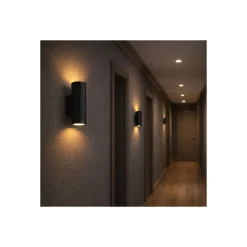 D'Lite Vägglampa Velor Svart Up & Down | IP54 - Passande för 2x GU10