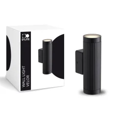D'Lite Vägglampa Velor Svart Up & Down | IP54 - Passande för 2x GU10
